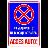 indicator pentru  securitate nu stationati si nu blocati intrarea acces auto